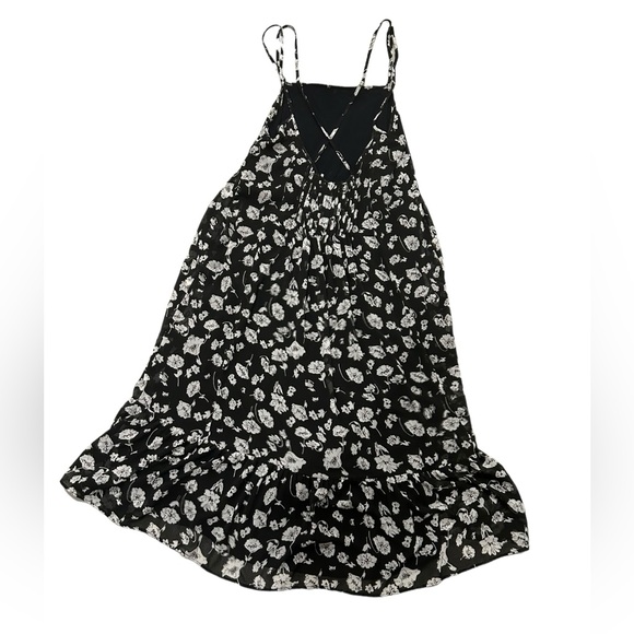 Urban outfitters Kimchi Blue Sleeveless Retro 90s Style Dress Floral Black Midi - Picture 2 of 4